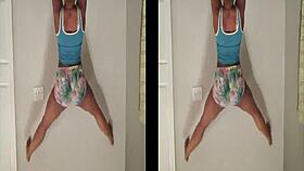 Ebony beauty performs seductive ass shaking striptease with ripped clothes