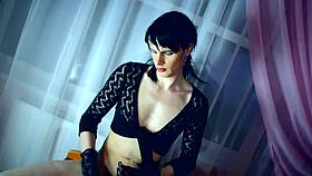 shemale private life dreams of men and cums in glass and drinks his sperm