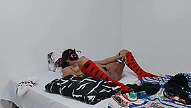 An 18-year-old sexy latina brunette student started making porn for her teacher, all in her uniform