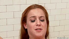 lesbian milf coach uses anal toys on bound redhead slave