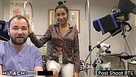 Doctor in Tampa gives freshman a mandatory hitachi orgasm backstage