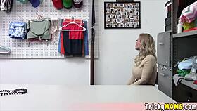 Blonde Milf With Huge Tits Caught Shoplifting And Now She Must Offer Her Mature Pussy