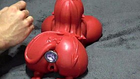 Two demons face to face, i ate the cum coming out of her dolls mouth