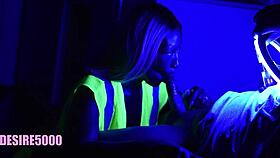 Black Light Blowjob While Working On The Clock At The Ship Yard
