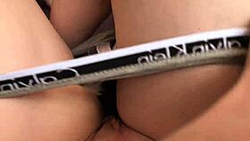 rubbing creamy pussy with wet panties in slime to pulsating orgasm