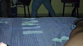 friend's mom catches me masturbating with her panties