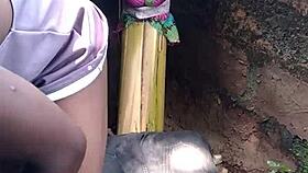 sexy performance showing hard cum in the forest