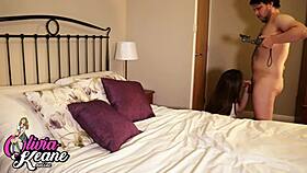 British teen 18+ sucks dick and gets fucked in pantyhose 😏