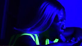 Black Light Blowjob While Working On The Clock At The Ship Yard