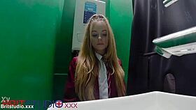 Gloryhole teen student sucks cock deep and swallows 😍