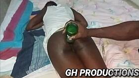 yaa yaa gets a bottle shoved in her pussy and ass at the club