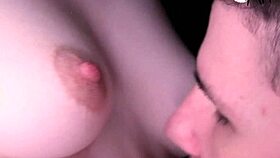 Intense close-up of licking, sucking, and touching those puffy tits
