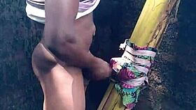 sexy performance showing hard cum in the forest