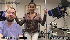 Doctor in Tampa gives freshman a mandatory hitachi orgasm backstage