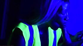 Black Light Blowjob While Working On The Clock At The Ship Yard