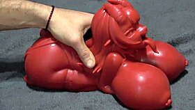 Two demons face to face, i ate the cum coming out of her dolls mouth