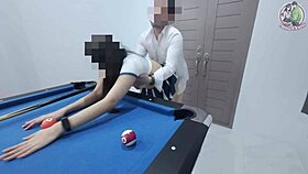 Thai Girl Climbed Pool Table And Got Fucked Hard With Thai Moans