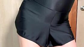 i get covered in cum and piss, forced into stinky school swimsuit with shiny anal plug