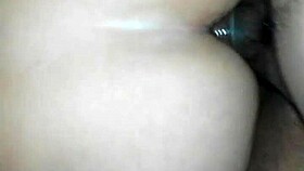 Intense anal fucking with dildo in gaping ass, she takes only half the toy