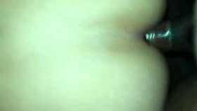 Intense anal fucking with dildo in gaping ass, she takes only half the toy