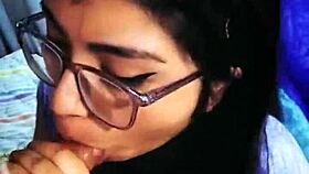 Extreme blowjob and cum on her long hair