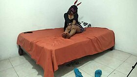 Rebellious 18-Year-Old Student With Dry, Dark Pussy Bent Over