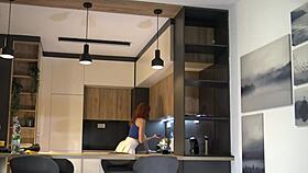 does redhead hot wife show off new mini skirt and panties before stripping?