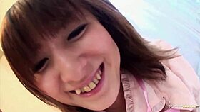 asian babe moans as her hairy pussy fills with hot cum