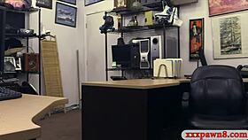 ebony babe sucks off and gets pounded by pawn keeper