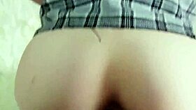 Cute teen loves getting fucked in tight ass and wet pussy when home alone 😘