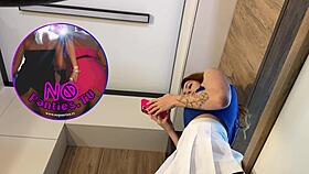 does redhead hot wife show off new mini skirt and panties before stripping?