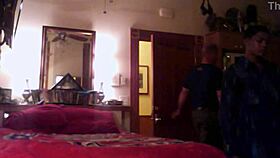 Blue has hardcore sex on candid camera, bent over and riding that big cock