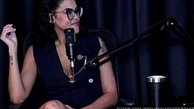 Carlos Urach shares intense domination moments with Bia Hot and Pri Melancia in the preliminares podcast, part two, featuring sheer red lingerie.