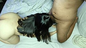 She moans loudly without fearing friends hearing as her husband fucks hard