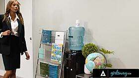 Naive student accidentally uses MILF teacher Kylie Le Beau's vibrator controller