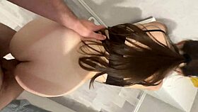 Ebony Roommate Bent Over for Rough Doggystyle Creampie