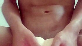 asian taiwanese babe masturbates with monster cock toy and gets creampied, want more private fun