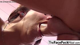 cute brunette babe sucking big cock hard 😈