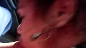 Brazilian Shemale Gives Oral Quickie in the Car