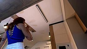 does redhead hot wife show off new mini skirt and panties before stripping?