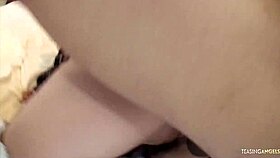 asian babe moans as her hairy pussy fills with hot cum