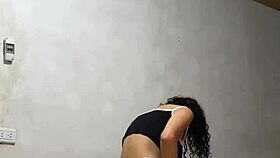 Intense Spy Cam Catches Colombian College Babe Undressing Wildly