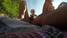 I give a french teacher nudist beach blowjob public to voyeur with cumshot - misscreamy