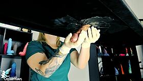 naughty nurse milks patient with gloves and toys in hospital