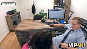 I'm the boss, and I'm cumming hard with my naughty subordinate in the office.