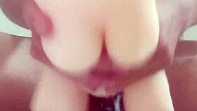 asian taiwanese babe masturbates with monster cock toy and gets creampied, want more private fun