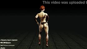 Redhead whore stripteases, flaunting big tits