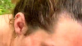 Slut Blows Big Natural Tits Outdoors