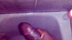 I'm Jerking My Big Black Cock In The Shower, Getting Ready To Cum! 💦