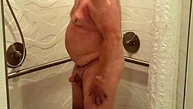grandpa taking a sexy shower in bathroom